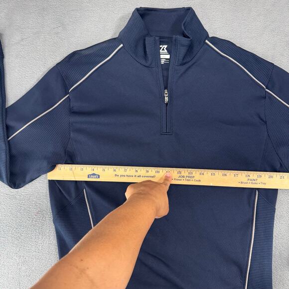 CUTTER & BUCK Mens Golf Jacket 1/4 Zip  MEDIUM Dry-Tec Navy Valero Texas Open - Picture 5 of 7